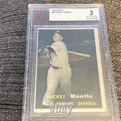1957 Topps Baseball #95 Mickey Mantle BVG 3