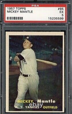 1957 Topps Baseball #95 Mickey Mantle Psa 5 Ex Hof Yankees