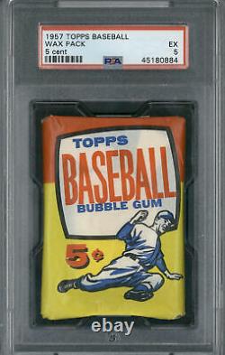 1957 Topps Baseball Wax Pack 5 Cent PSA 5 Ex Series 2 Mickey Mantle