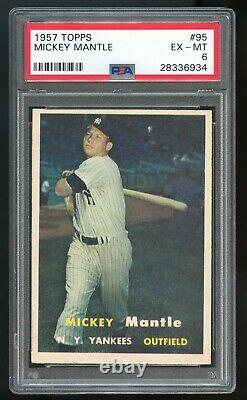 1957 Topps Mickey Mantle #95 Graded PSA 6 EX-MT New York Yankees HOF
