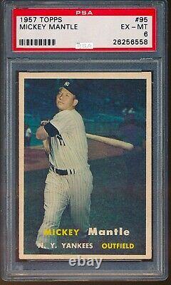 1957 Topps Mickey Mantle #95 PSA 6 ++ CENTERED, Beautiful