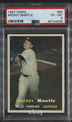 1957 Topps Mickey Mantle #95 Psa 6 ++ High-end Beautiful Centering Yankees