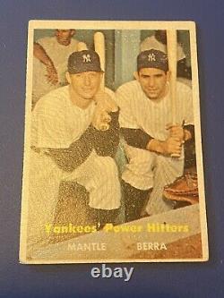 1957 Topps Mickey Mantle Yogi Berra Yankees Power Hitters #407 NO CREASES