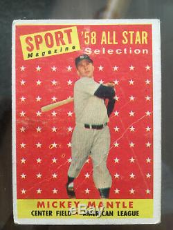 1958 TOPPS BASEBALL near COMPLETE SET w MANTLE MARIS 491 of 494 Strong cond