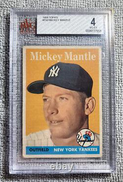 1958 TOPPS MICKEY MANTLE #150 Graded BVG 4 VG/EX Centered