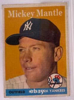 1958 Topps #150 Mickey Mantle Baseball CARD PSA 4 INVEST NOW! New York Yankees