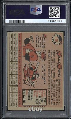 1958 Topps #150 Mickey Mantle EX-MT PSA 6.5 GREAT CENTERING