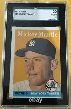 1958 Topps #150 Mickey Mantle New York Yankees HOF SGC 2