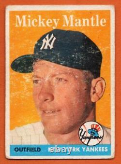 1958 Topps #150 Mickey Mantle VG WRINKLE New York Yankees Hall of Fame