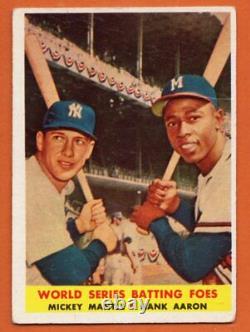 1958 Topps #418 Mickey Mantle VG-VGEX WRINKLE Hank Aaron New York Yankees HOF