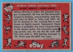 1958 Topps #418 World Series Batting Foes VG/EX WRINKLE Mickey Mantle Hank Aaron