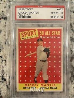 1958 Topps #487 Mickey Mantle ALL-STAR