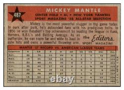 1958 Topps #487 Mickey Mantle A. S. Yankees Vg Pin Hole 430544 (kycards)