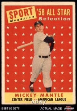 1958 Topps #487 Mickey Mantle All-Star Yankees 3 VG B58T 09 5377
