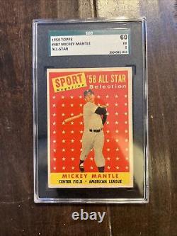 1958 Topps #487 Mickey Mantle SGC 5