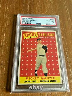 1958 Topps All Star #487 MICKEY MANTLE PSA 6