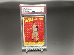 1958 Topps Baseball #487 Mickey Mantle Yankees All-Star Card PSA 2 Good