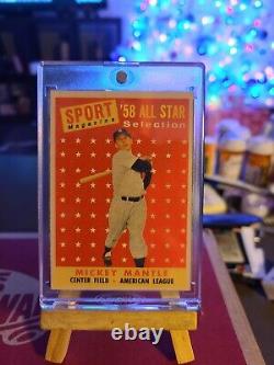 1958 Topps Baseball Mickey Mantle All Star #487 Razor Sharp Beautiful Color HOF