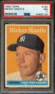 1958 Topps MICKEY MANTLE Baseball Card #150 PSA 7 NM Nicely Centered