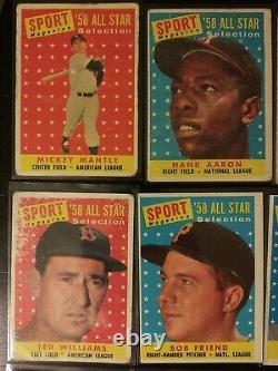 1958 Topps Mantle ALL-STAR lot High #s All Pictured Included vg-vgex clean backs