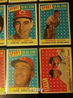 1958 Topps Mantle ALL-STAR lot High #s All Pictured Included vg-vgex clean backs