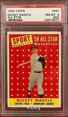 1958 Topps Mickey Mantle #150 & #487 PSA 8 (Exceptionally Sharp Great Color)