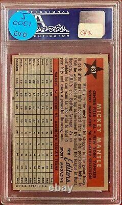 1958 Topps Mickey Mantle #150 & #487 PSA 8 (Exceptionally Sharp Great Color)