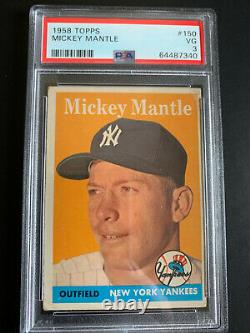 1958 Topps Mickey Mantle #150 PSA 3 NY Yankees HOF