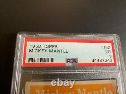 1958 Topps Mickey Mantle #150 PSA 3 NY Yankees HOF