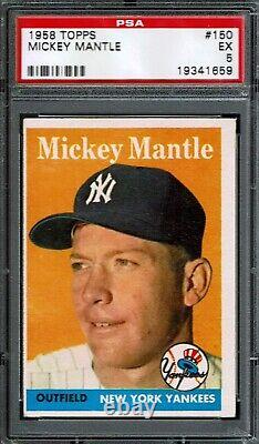 1958 Topps Mickey Mantle #150 PSA 5 EX New York Yankees HOF