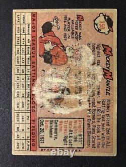 1958 Topps Mickey Mantle #150 nice front, poor back