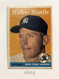 1958 Topps Mickey Mantle #150, poor back but nice