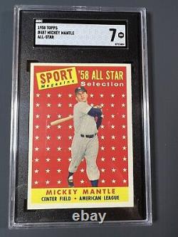 1958 Topps Mickey Mantle #487 All Star SGC 7