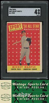 1958 Topps Mickey Mantle #487 Yankees SGC 4