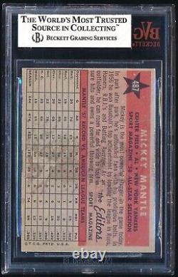 1958 Topps Mickey Mantle All-Star #487 BGS BVG Excellent 5
