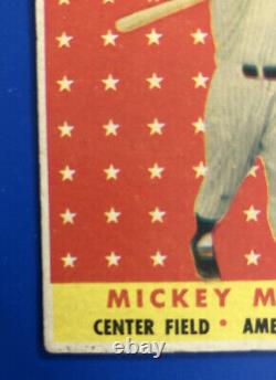 1958 Topps Mickey Mantle All Star #487 NY Yankees VG to VG+ Range