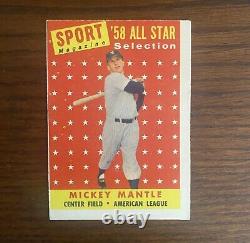 1958 Topps Mickey Mantle All Star #487 No Crease VG/VGEX ECARDS