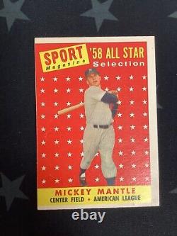1958 Topps Mickey Mantle All Star New York Yankees #487