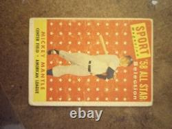 1958 Topps Mickey Mantle All-star 100% Authentic/Uncreaesed
