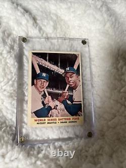 1958 Topps Mickey Mantle / Hank Aaron #418 World Series Batting Foes Yankees
