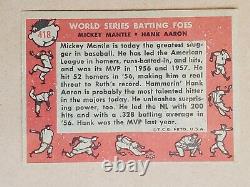 1958 Topps Mickey Mantle Hank Aaron World Series Batting Foes #418 EX Centered