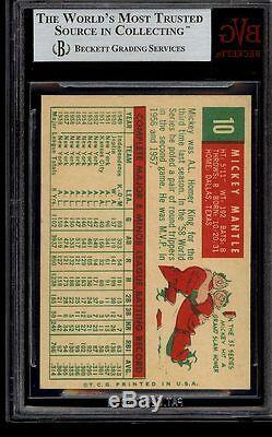 1959 Topps #10 Mickey Mantle Bvg 8.5 Nm-mt+ Ny Yankees Hof Pop 7/1 Graded Higher