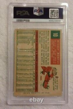 1959 Topps #10 Mickey Mantle (HOF) New York Yankees PSA 1.5 (FR) (Awesome Card)