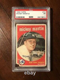 1959 Topps #10 Mickey Mantle New York Yankees HOF PSA 1 PR