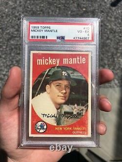1959 Topps #10 Mickey Mantle New York Yankees HOF PSA 4 VG-EX SWEET
