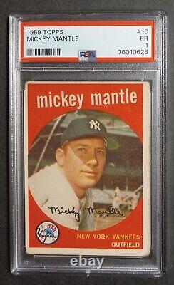 1959 Topps #10 Mickey Mantle PSA 1 PR
