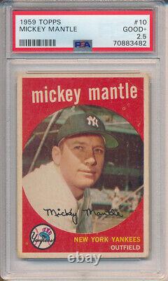 1959 Topps #10 Mickey Mantle PSA 2.5