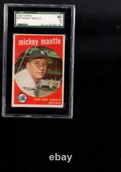 1959 Topps #10 Mickey Mantle SGC Vg (3, 40) VERY GOOD