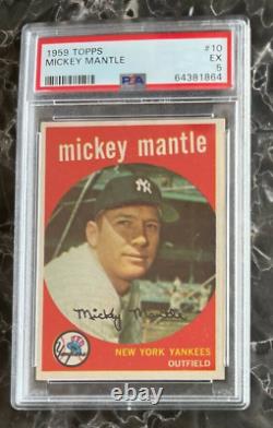 1959 Topps #10 Mickey Mantle Yankees Hof Psa 5 #64381864
