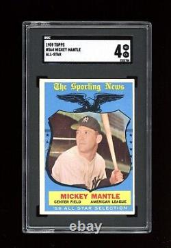 1959 Topps #564 Mickey Mantle All-Star New York Yankees SGC 4 VG-EX